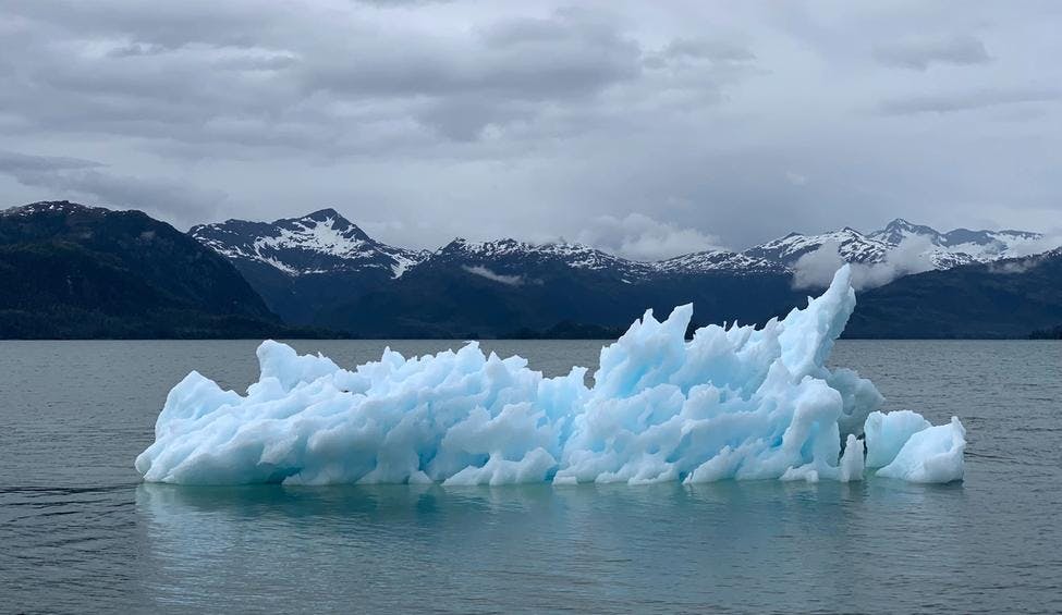 Isbre som har smeltet i havet