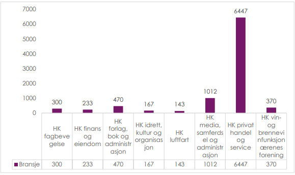 Undersøkelse over ulike sektorer i HK
