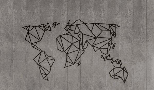 verdenskart i origamistil